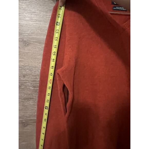 VTG Polo Ralph Lauren Classic 100% Lambswool Italian V-Neck Sweater Sz M Orange - Picture 7 of 7